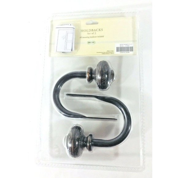 Whole House Curtain Hold Backs Scarf Holder Vintage Brown SET OF 2 NEW - Picture 3 of 5